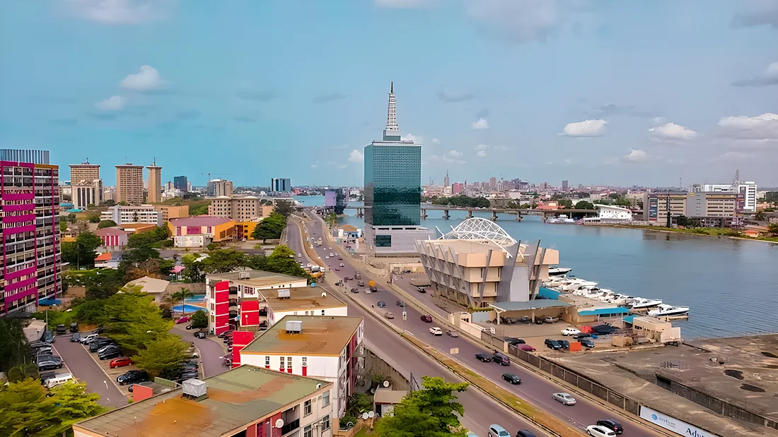 The Lagos skyline and highway
