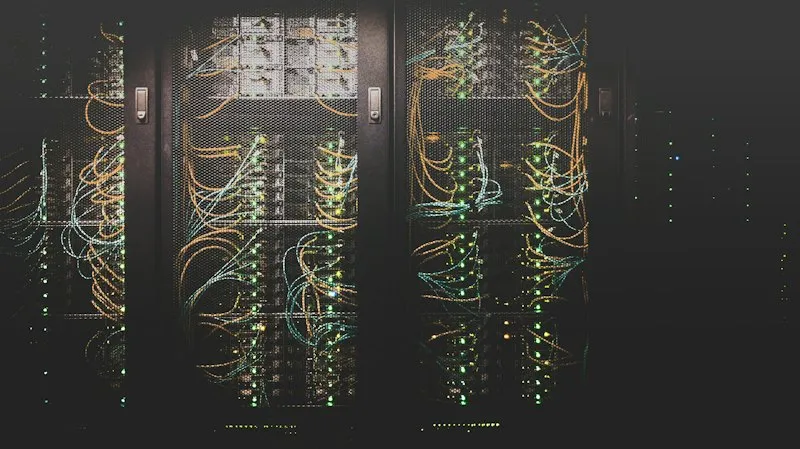 Server racks and cabling inside a data center